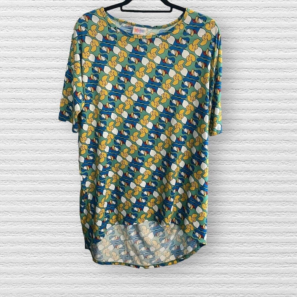 NWT Womens Lularoe Disney Donald Duck Sz Small Irma.Tag Is Small, But Fits Loose